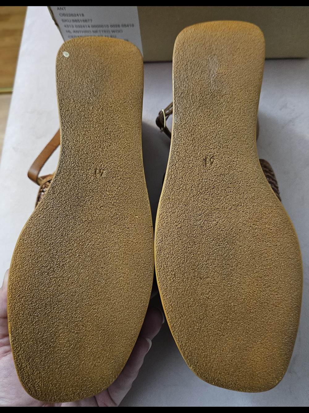 Anthropologie Woven Leather Platform Sandals - Picture 5 of 7